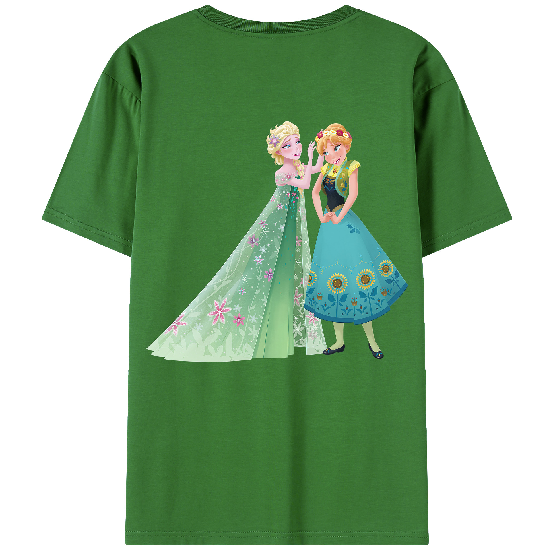 （画像用） アナと雪の女王 アンナ エルサ Frozen Anna Elsa レディース半袖Tシャツ(バックプリント)